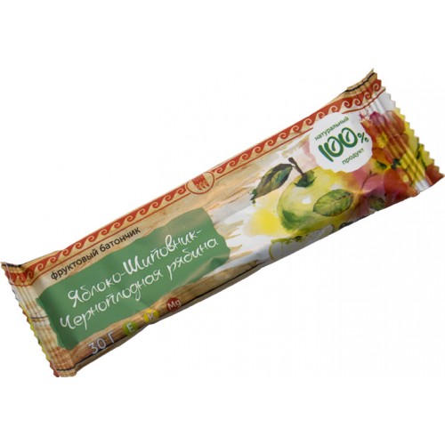 Купить Батончик фруктовый Яблоко-шиповник-черноплодная рябина  г. Кашира  
